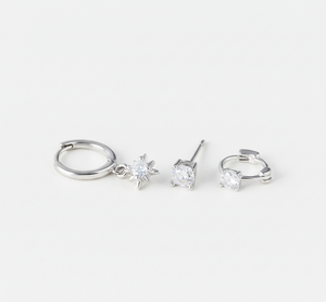 Triple Celestial Star Hoops Earrings