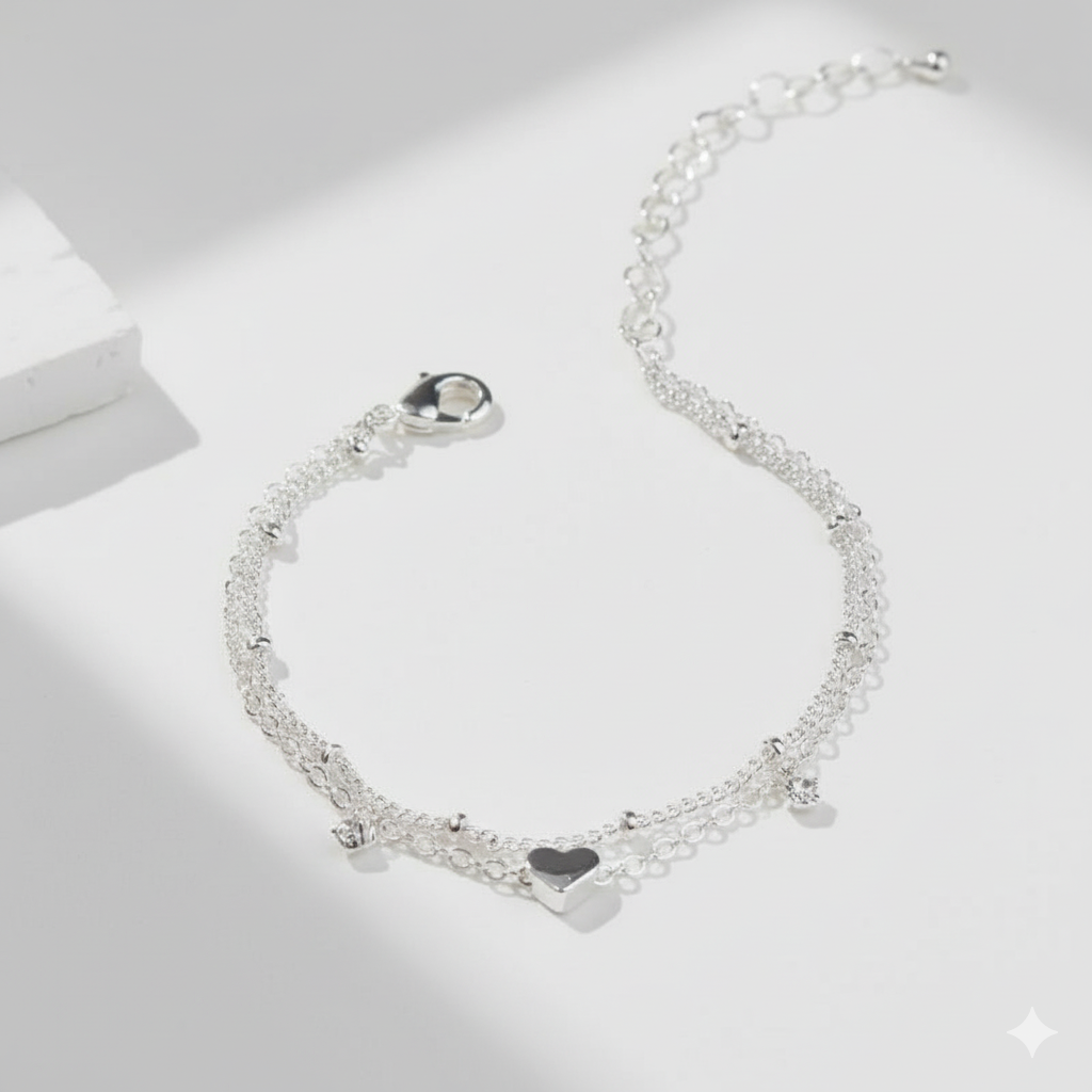 Double Chain Love Anklet