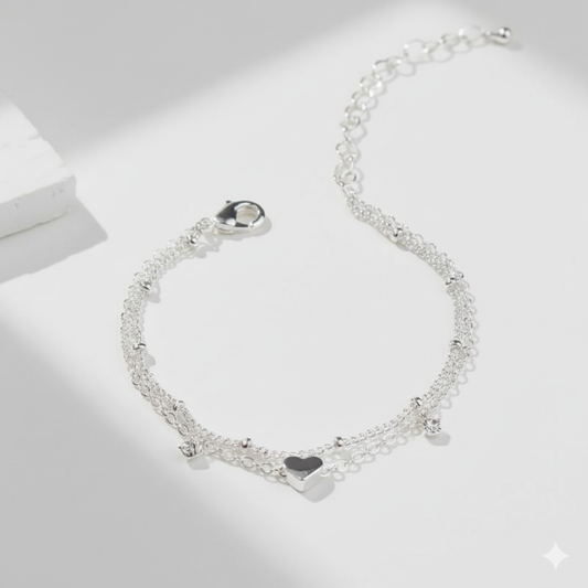 Double Chain Love Anklet