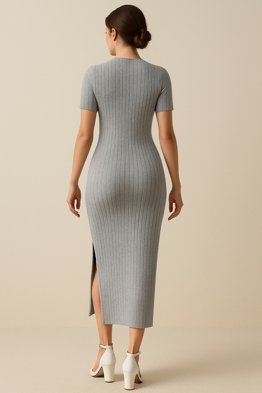 Ribbed Midi Dress - Ellyora